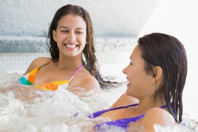 happy friends enjoying spa without asmtha symptoms because of ionrx